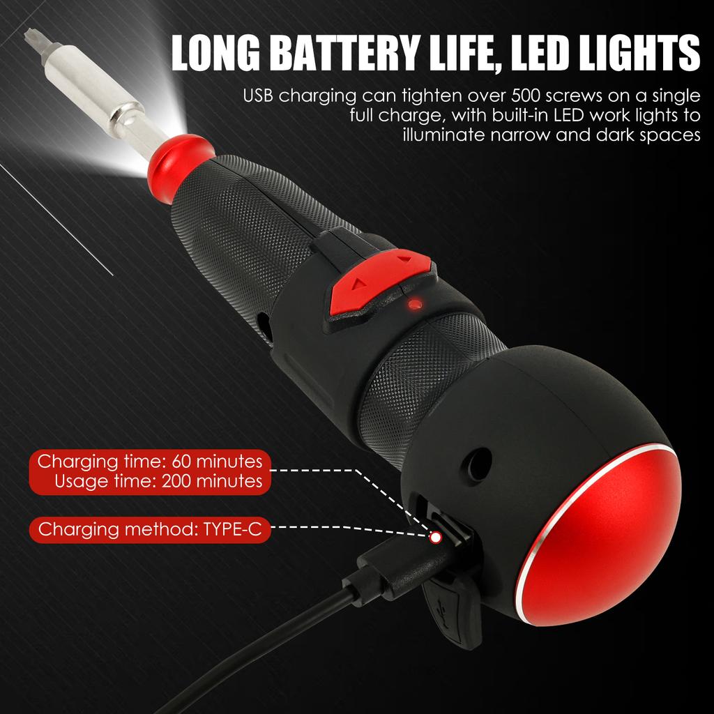 Аккумуляторная электрическая отвертка с 9 битами 3,6 В USB перезаряжаемая портативная силовая отвертка со светодиодной подсветкой высокий крутящий момент для винтов