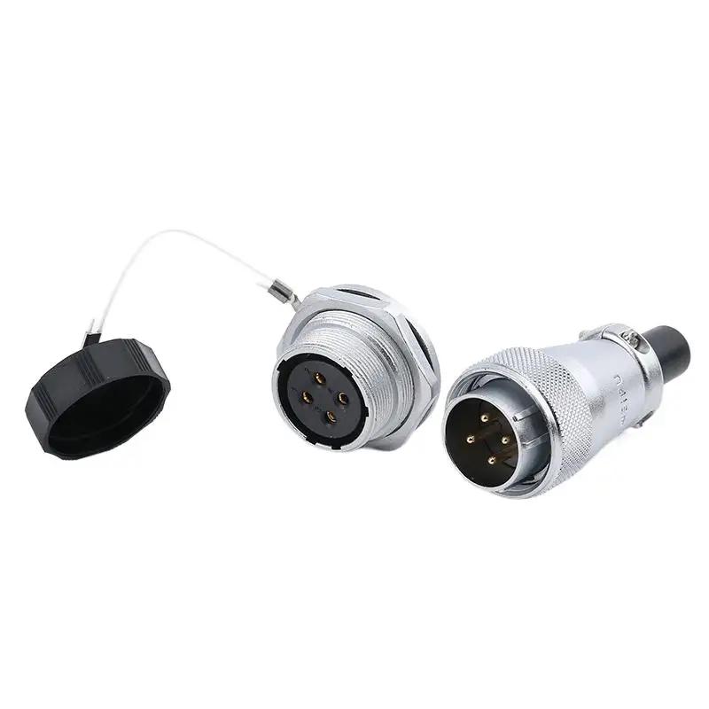 WEIPU WS24 TQ/ZMQ 2 3 4 9 10 12 19 Pin Electrical Wire Soldering Charger Aviation M24 Connector Metal Power Adapter IP65