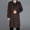 Мужское шерстяное длинное пальто, осеннее шерстяное кашемировое пальто, мужское зимнее шерстяное пальто, верхняя одежда