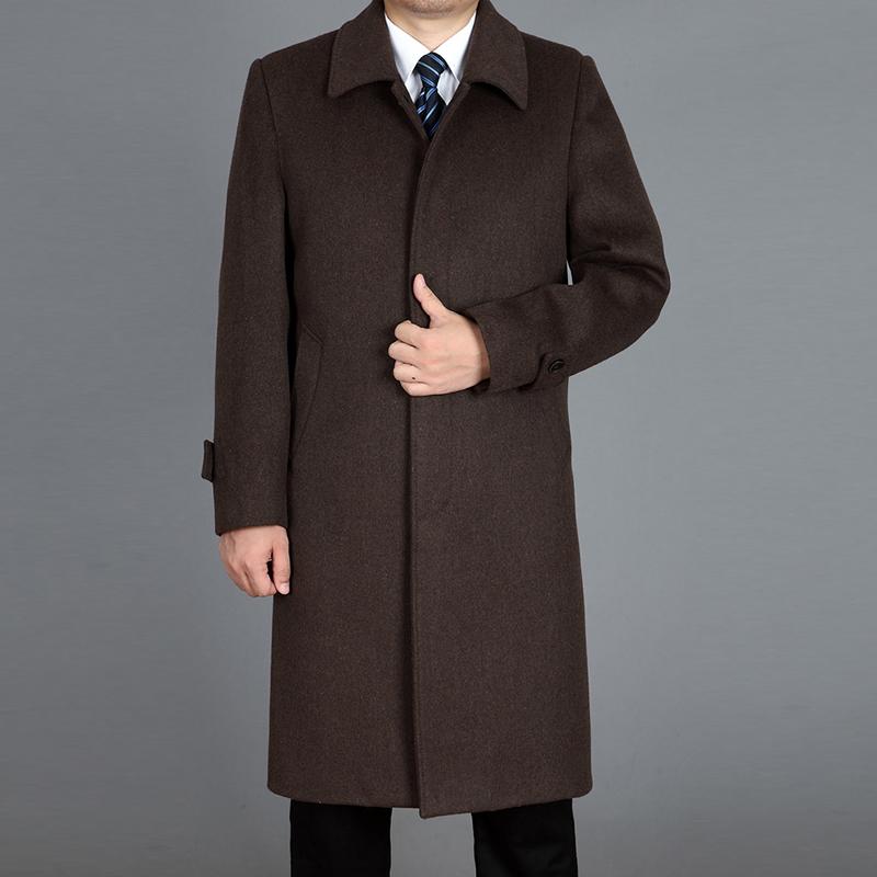 Мужское шерстяное длинное пальто, осеннее шерстяное кашемировое пальто, мужское зимнее шерстяное пальто, верхняя одежда