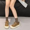 Ugly cute big head bread shoes women's 2026 spring and autumn new thick-soled heightening versatile matte leather casual sports shoes