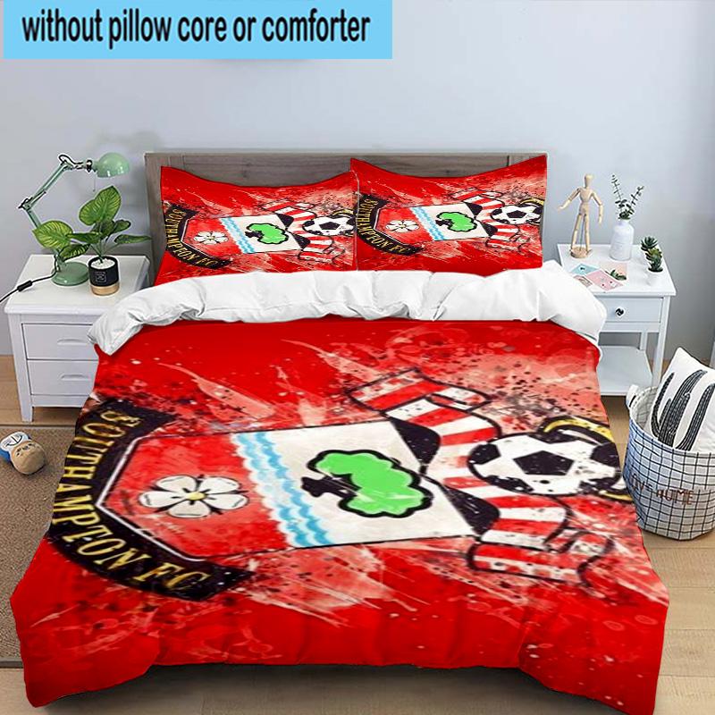 3pcs Fc Crest Design Printed Bedding Set Duvet Cover Closure Includes 1 Duvet Cover & 2 Pillowcases Bedding Sets Home Decor Gifts