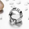 Ring Roman Analog Free Size Waterproof Ring Clock Ring Watch Retro Stylish Silver Fashion Accessory Men's Women's