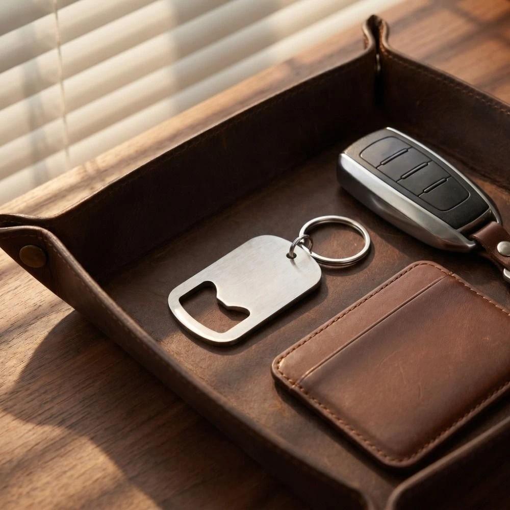 Stainless Steel Beer Bottle Opener Simple Key Chain Pendant Portable Bottle Opener Gift