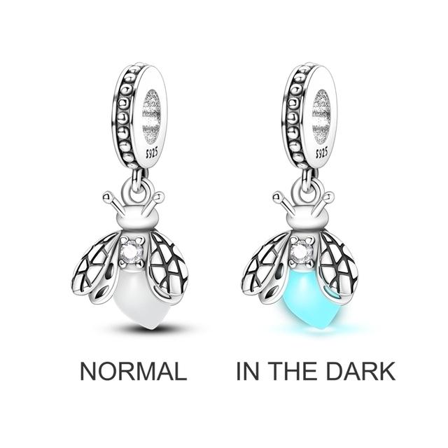 Dragonfly Charm 925 Silver Original Bee Safety Chain Sparkle Zircon Clip Charms Fit Bracelet DIY Jewelry For Women Wedding Gift
