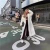 Зимнее меховое женское длинное пальто с костюмным воротником, имитация меха, тренч