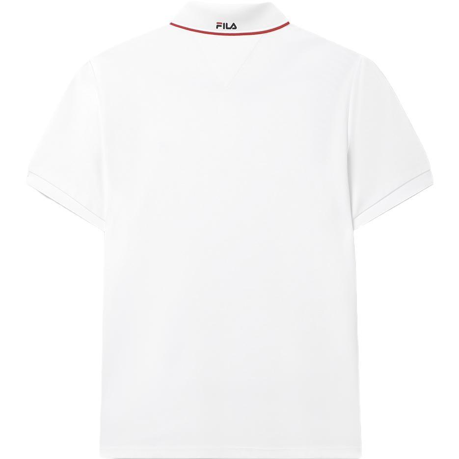 FILA Polo Shirts Men's White Polo Collar Moderate Straight Fit F11M321106FWT