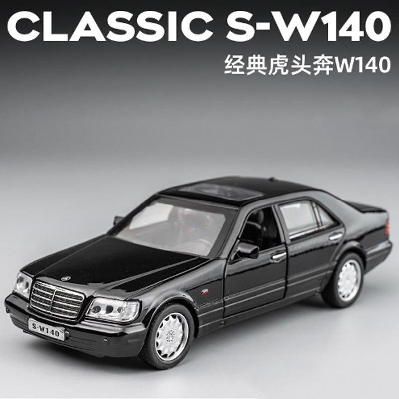 1:32 Mercedes Benz S W140, модель автомобиля из сплава, звуковой свет, откатной светильник, звуковой сплав, модель автомобиля, игрушки для детей