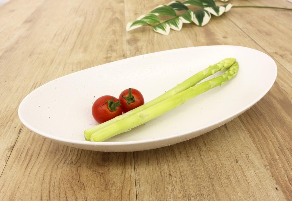 Mino Ware Japanese Cafe Series [Compote Plates] White Bizen, Set of 10 (Size: 23.8cm H X 12.8cm W X 4.2cm D)