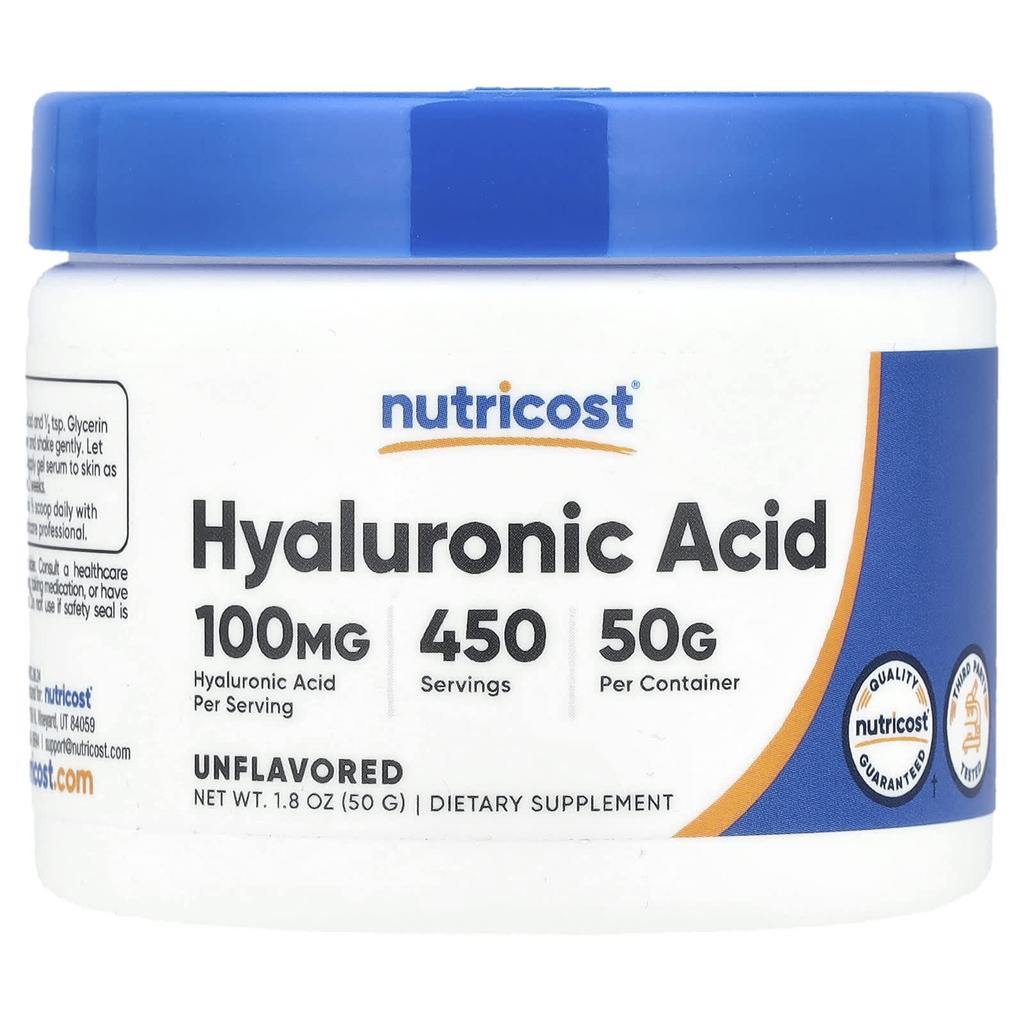 Nutricost Hyaluronic Acid, Unflavored, 1.8 Oz (50 G)