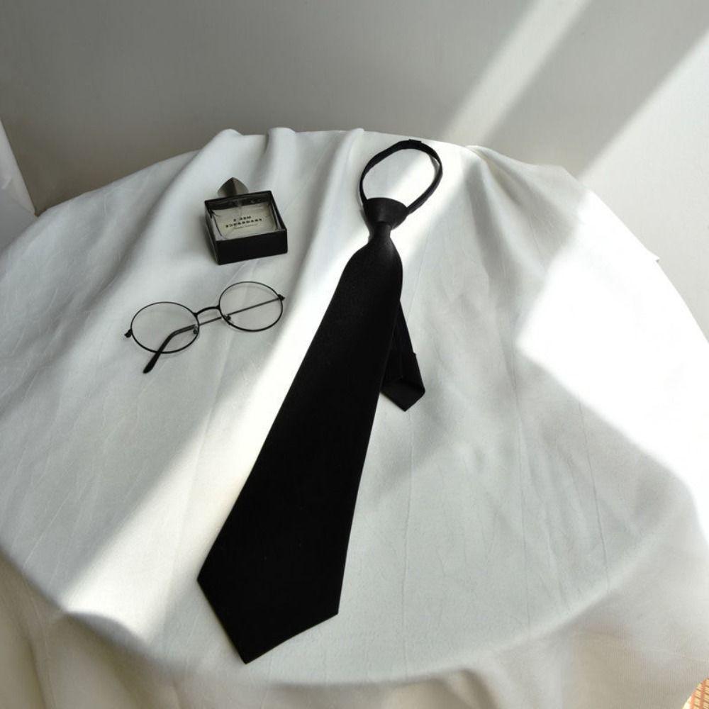 Clip on Zipper Tie Unisex Suit Zipper Neckties New Uniform Neck Tie For Men Women