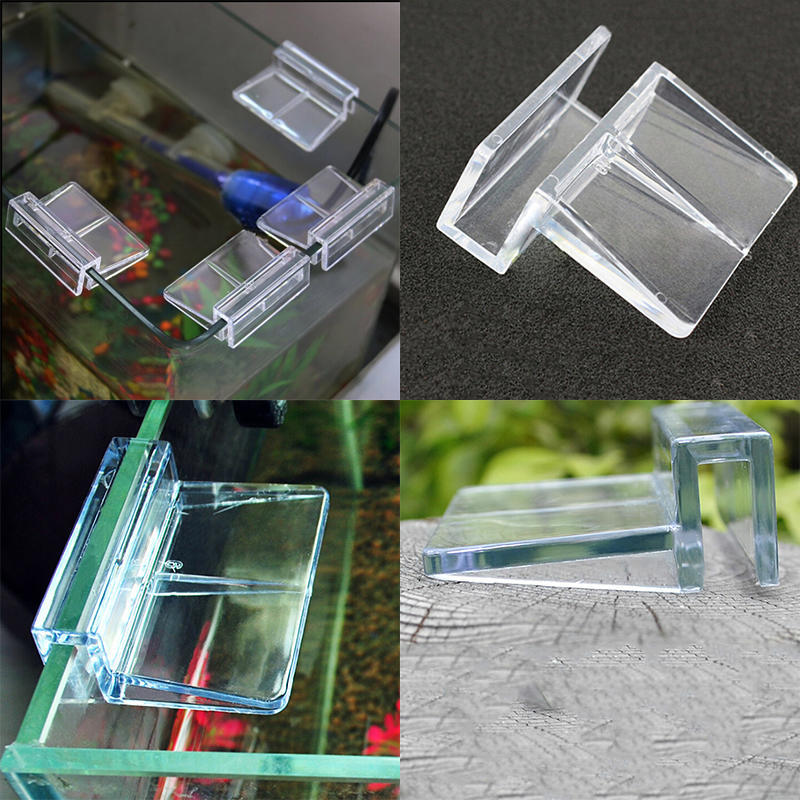 4Pcs 6/8Mm Aquarium Tank Clear Plastic Clips Glass Cover Strong Support Holders