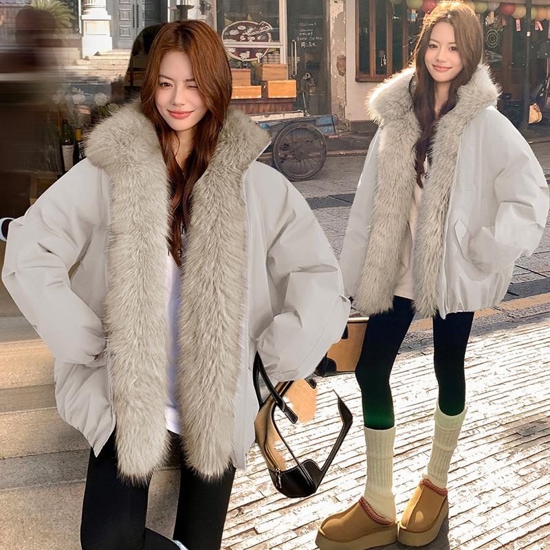 Зимняя новинка плюшевая вставка стиль Barn Wind Bud Парка хлопковая одежда женская американская ретро утолщенное хлопковое пальто