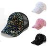 New Sequin Hat Baseball Cap Gradient Bright Color Net Hat  Outdoor Sunhat for Men Women Duck Tongue Head Decoration