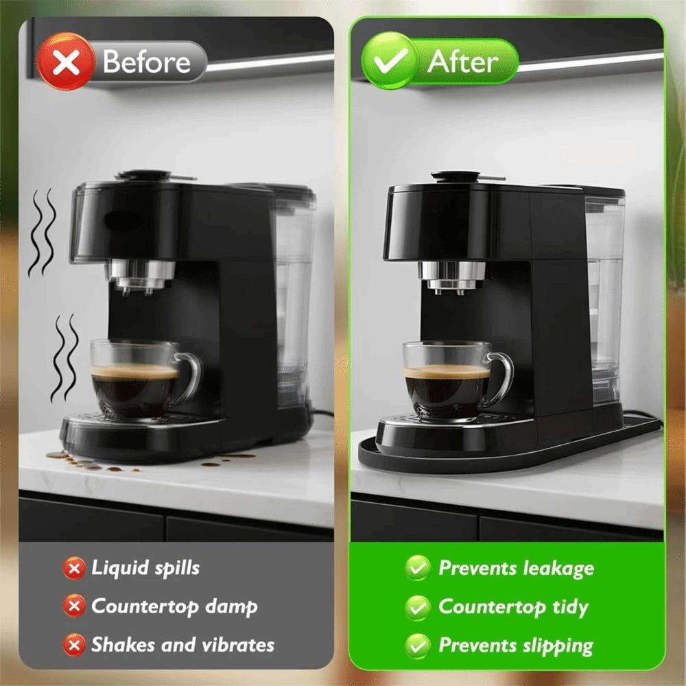Oval-shaped Silicone Coffee Machine Mat Non-slip Coffee Bar Mat Coffee Maker Tray  Kitchen