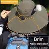 Мужская шляпа рыбака с большой полостью, защитой от ультрафиолета и солнечных лучей, с сеткой, ветрозащитным ремешком, защитой полей, быстросохнущая