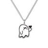 Halloween Couple Necklace Finger Heart Lover Neckchian Lovely Ghostes Pendant  Best Friend