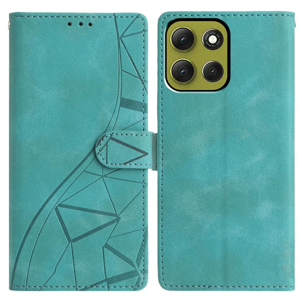 For Motorola Moto G86 5G Case Wallet Stand Imprinted Triangle Pattern Leather Phone Flip Cover