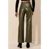 Women's High Waist Leather Trousers