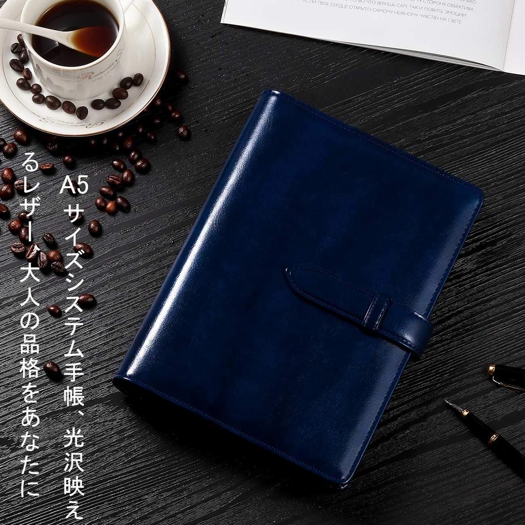RIHUA A5 System Notebook with Schedule Card Leather A5 System Planner Business Office Supplies Planner, 6-Ring Refills, Book, Storage, Planner, Cover,