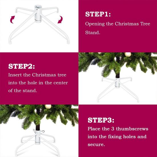 Металлическая подставка для рождественской елки Универсальная складная основа для рождественской елки Замена Подставка для искусственной елки Подходит для шеста 0,75-1,25 дюйма