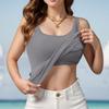 Женская однотонная рубашка с чашкой для йоги, спортивное нижнее белье, жилет