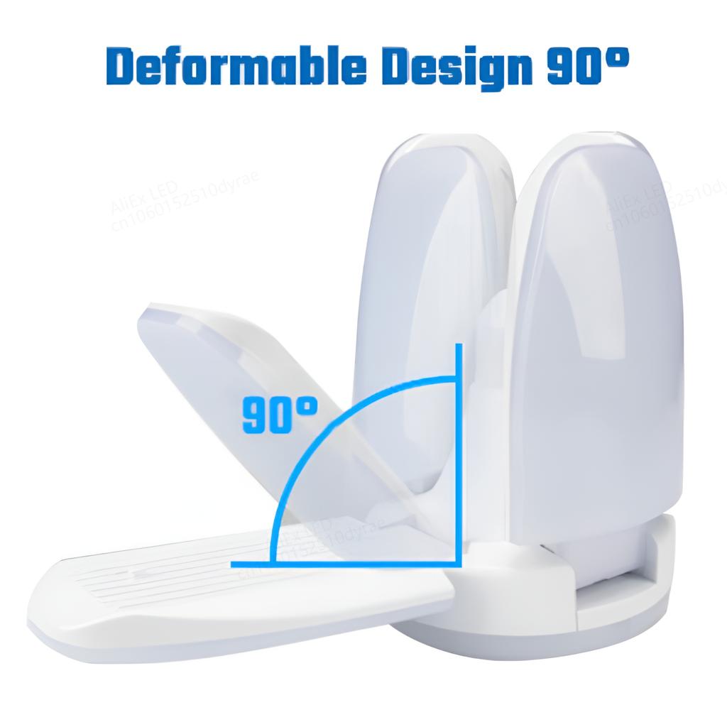 Лампа светодиодная HOMZY E27 с лопастями вентилятора и таймером 220В110В 28Вт 200Вт Складная светодиодная промышленная лампа для дома, потолочного освещения, гаражного освещения
