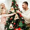 10 шт. Неокрашенные деревянные рождественские украшения Деревянные заготовки для DIY Рождественская елка Настольный знак Подвесное украшение со шнурком