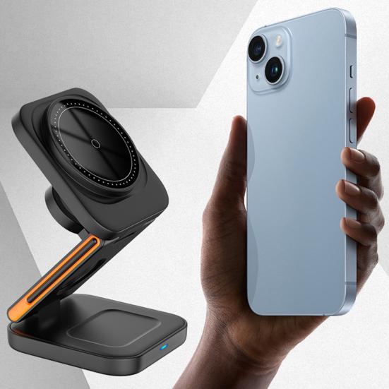 Беспроводное зарядное устройство для iPhone, Android, iWatch для AirPods, складные магнитные беспроводные часы для телефона 3-в-1