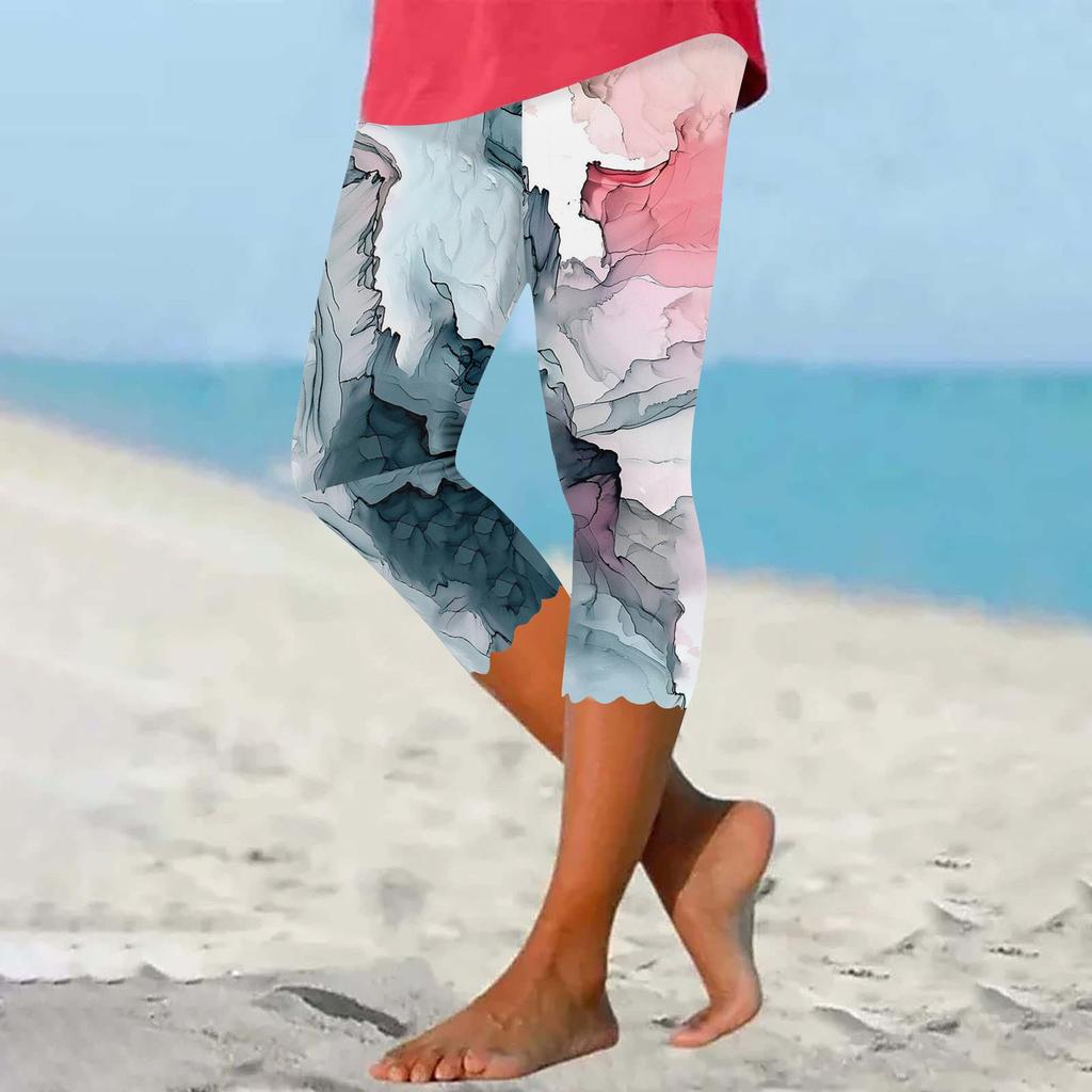 Women's Elastic Waist Pants Skinny Beach Pants