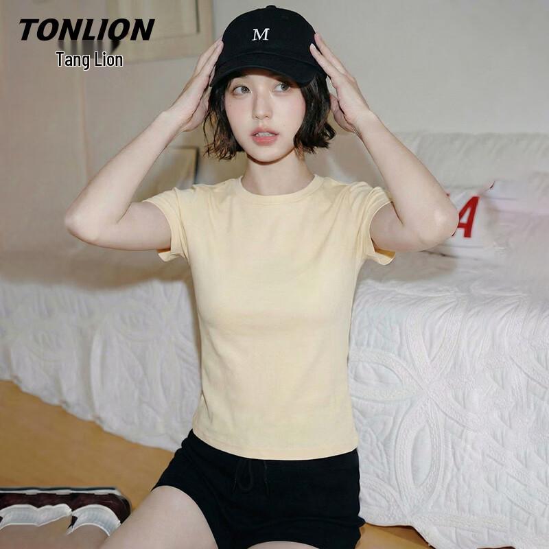 TonLion Women's Slim Fit Short Sleeve Round Neck T-shirt