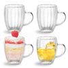 TeamSky Double-Walled Glasses, High Borosilicate Cups, Double-Layered Glass, Heat-Resistant, Insulates Hot and Cold Drinks, Transparent, Insulated,