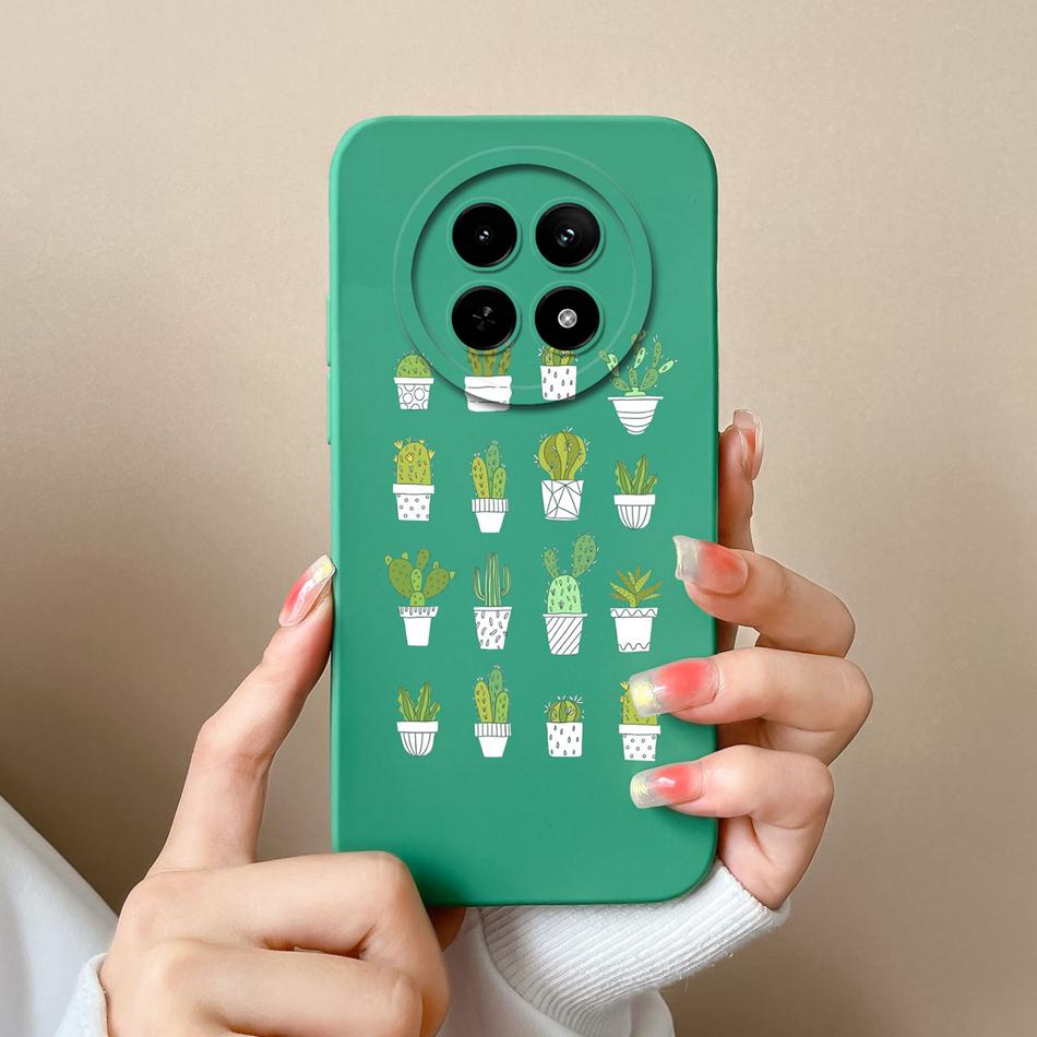For OPPO Realme 12X 5G Phone Cases Cartoon Liquid Silicone Full Coverage Anti Drop Shell For Realme12 X Back Covers Bumper Funda