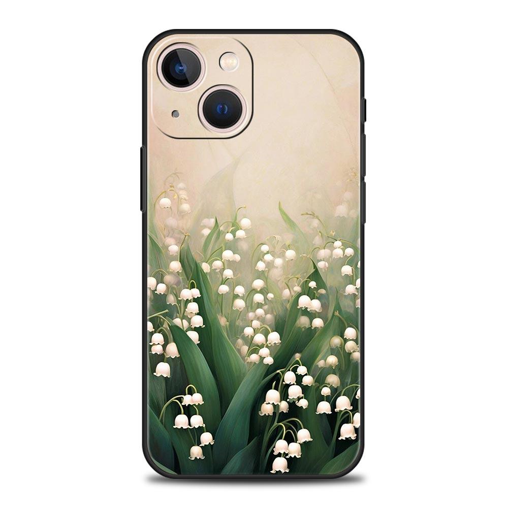 Прозрачный цветочный чехол-бампер Ландыш для iPhone 17 16 15 14 13 12 Pro Max 11 Pro Max 17 AIR Plus Мягкий ТПУ Корпус Сумки
