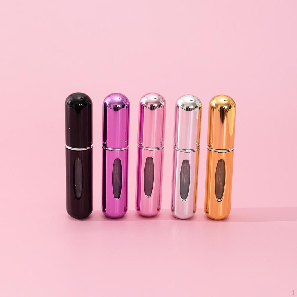 5Pcs 5ml Refillable Perfume Bottle, Portable Empty Scent Mist Sprayer Spray Pump Container