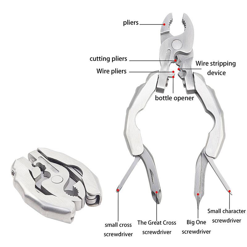 Портативный карманный мини-набор инструментов из нержавеющей стали: складные плоскогубцы, нож, брелок, отвертка. Многофункциональный инструмент для улицы.