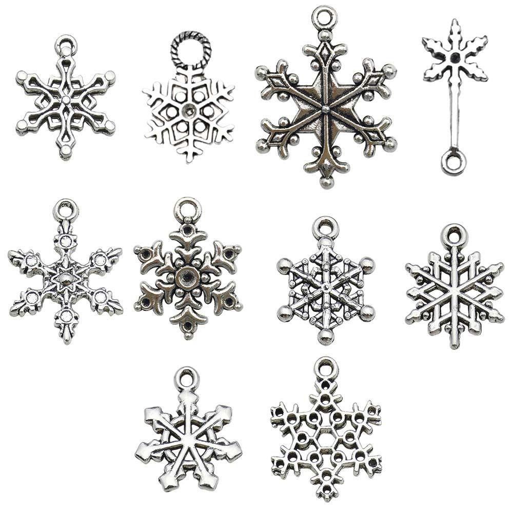 50-Piece Christmas Alloy Enamel Charms Set: Mixed Style DIY Pendants and Dangle Charms.
