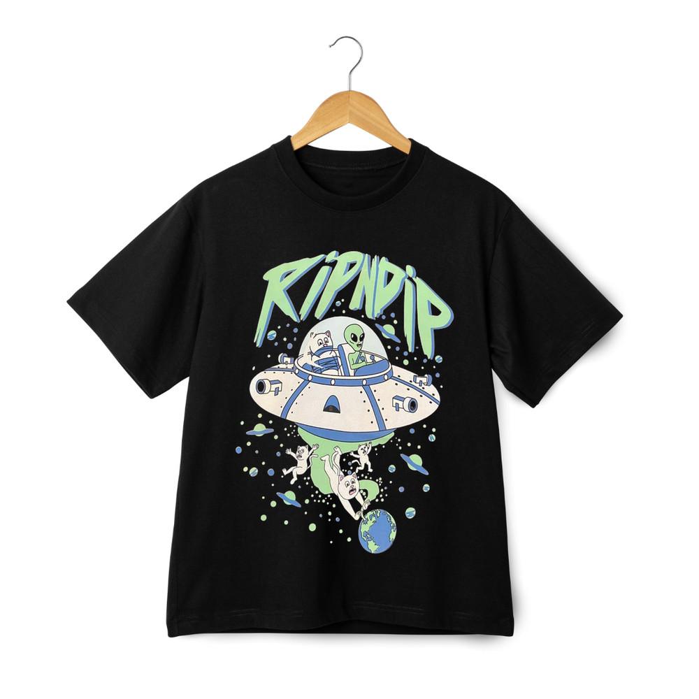 RIP N DIP Alien UFO Inspired Graphic T-Shirt - Funny Streetwear Skate Unisex Tee