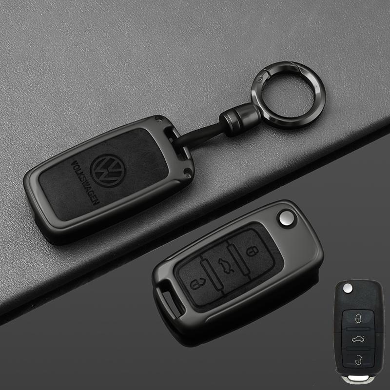 For VOLKSWAGEN Alloy Leather Car Remote Key Case Cover for VW Volkswagen Polo Tiguan Passat B5 B6 B7 Golf 4 5 6 MK6 Jetta Lavida