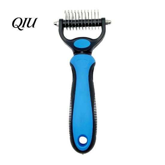 Indoor Cat Grooming Tool Pet Rake, Dual-Sided Stainless Steel Blades, Deshedding And Professional Dematting Brush, Undercoat Rake for Dogs Cats Thick