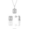 Set Of 2 Silver Rhodium Baguette Stones