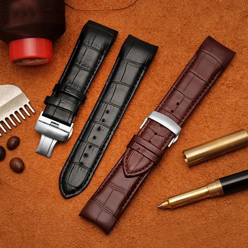 Ремешок из натуральной кожи для часов Tissot Curved End Watch Belt 1853 COUTURIER T035627A T035407A T035439 T035617 мужской ремешок 22 23 24 мм