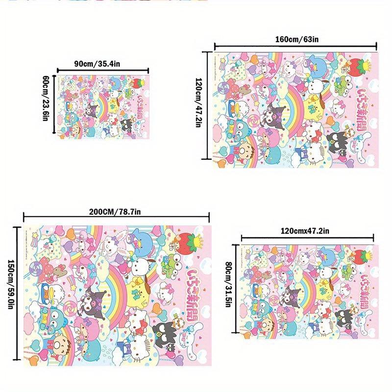 1 шт. Офисный ковер с принтом Sanrio Melody Русалка, Прямоугольный коврик под стол, Идеальный декор для гостиной, спальни, кухни, Нескользящий коврик для пола