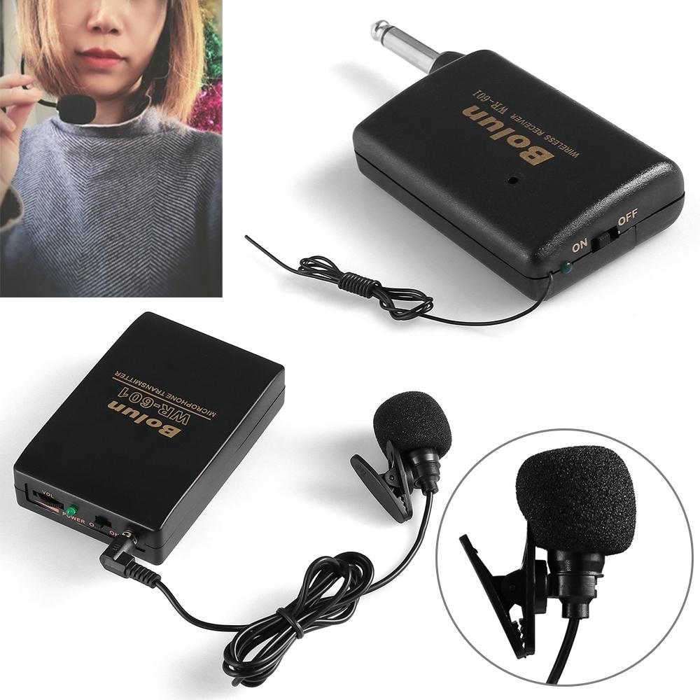 Karaoke Speech Speaker Lavalier Lapel Clip Mic System FM Transmitter Receiver Wireless Microphone
