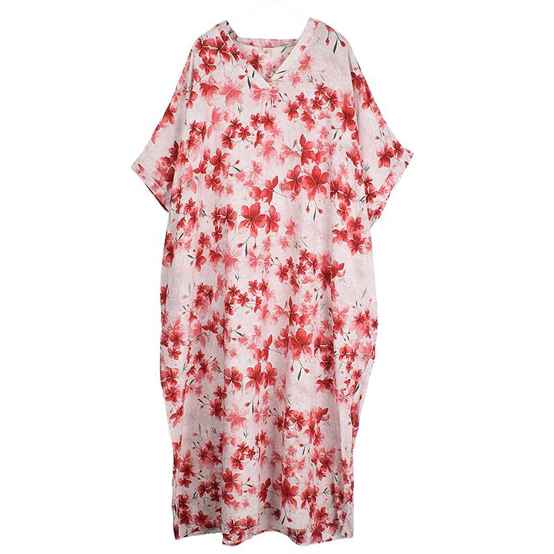 Xitao Платье для отдыха с цветочным принтом в форме крыла летучей мыши ZMY1006
