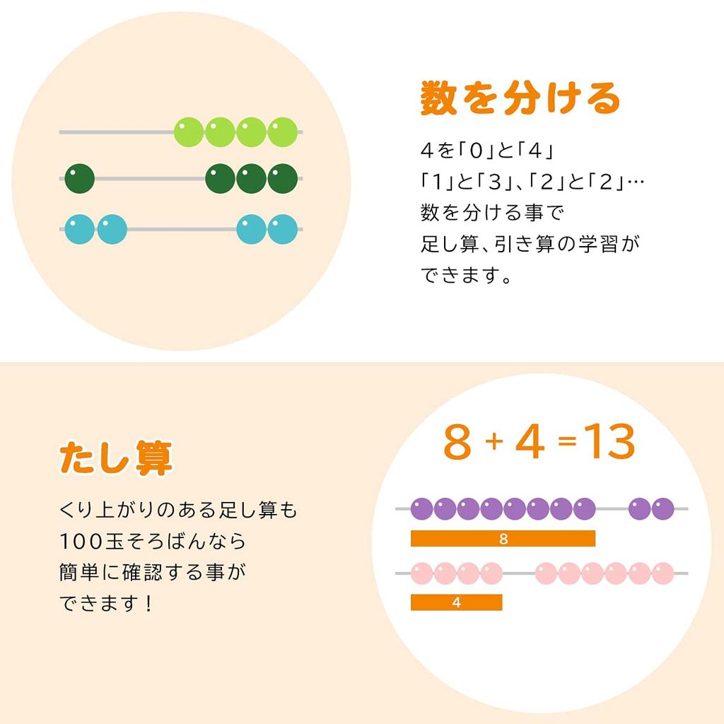 100-bead Abacus, 100-bead Abacus, Educational Toy, Gift for Girls and Boys, Birthday, Children's Indoor Play, Wooden Learning Toy, Clock Set, Ages 6