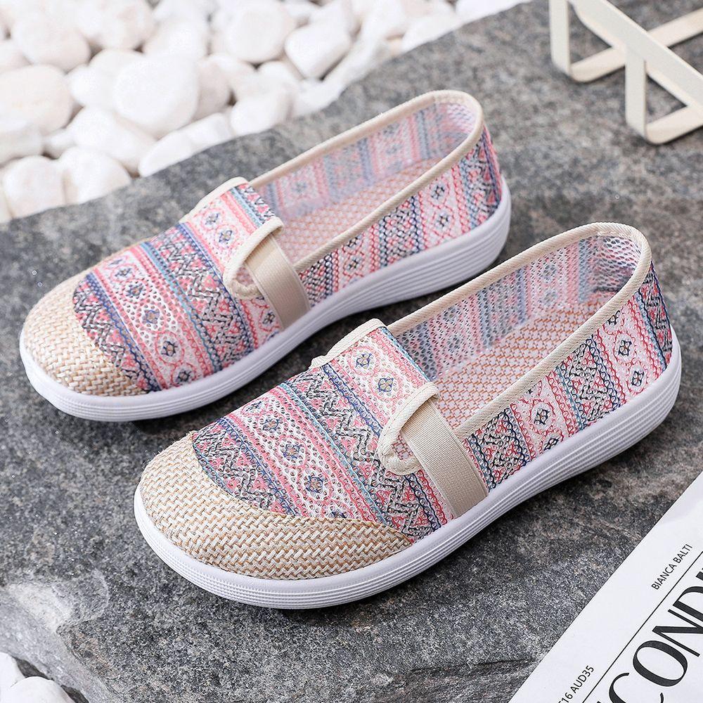 Модные эспадрильи женская обувь на плоской подошве из парусины без застежек на каждый день для городских нужд Новое поступление 2024 года Оригинальная модная обувь для ходьбы Распродажа женской обуви