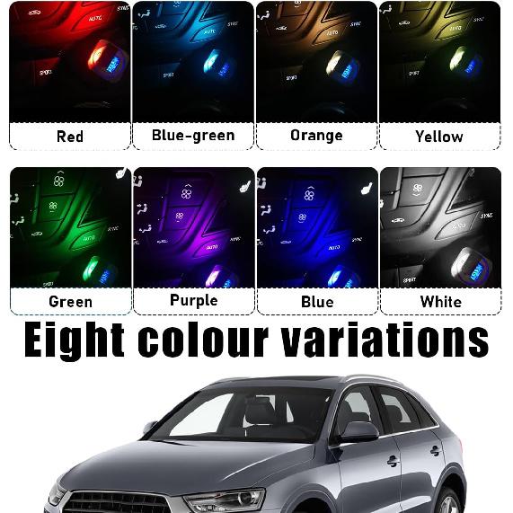 povtii USB Type C LED Ambient Light, Mini 8 Colors RGB LED Light, Adjustable Brightness Interior Atmosphere Lamp for Automotive, Home, Laptop,
