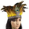 Colorful Indian Feather Crown Headpiece Peacock Costume Headdress Novelty Indian Headband  Show