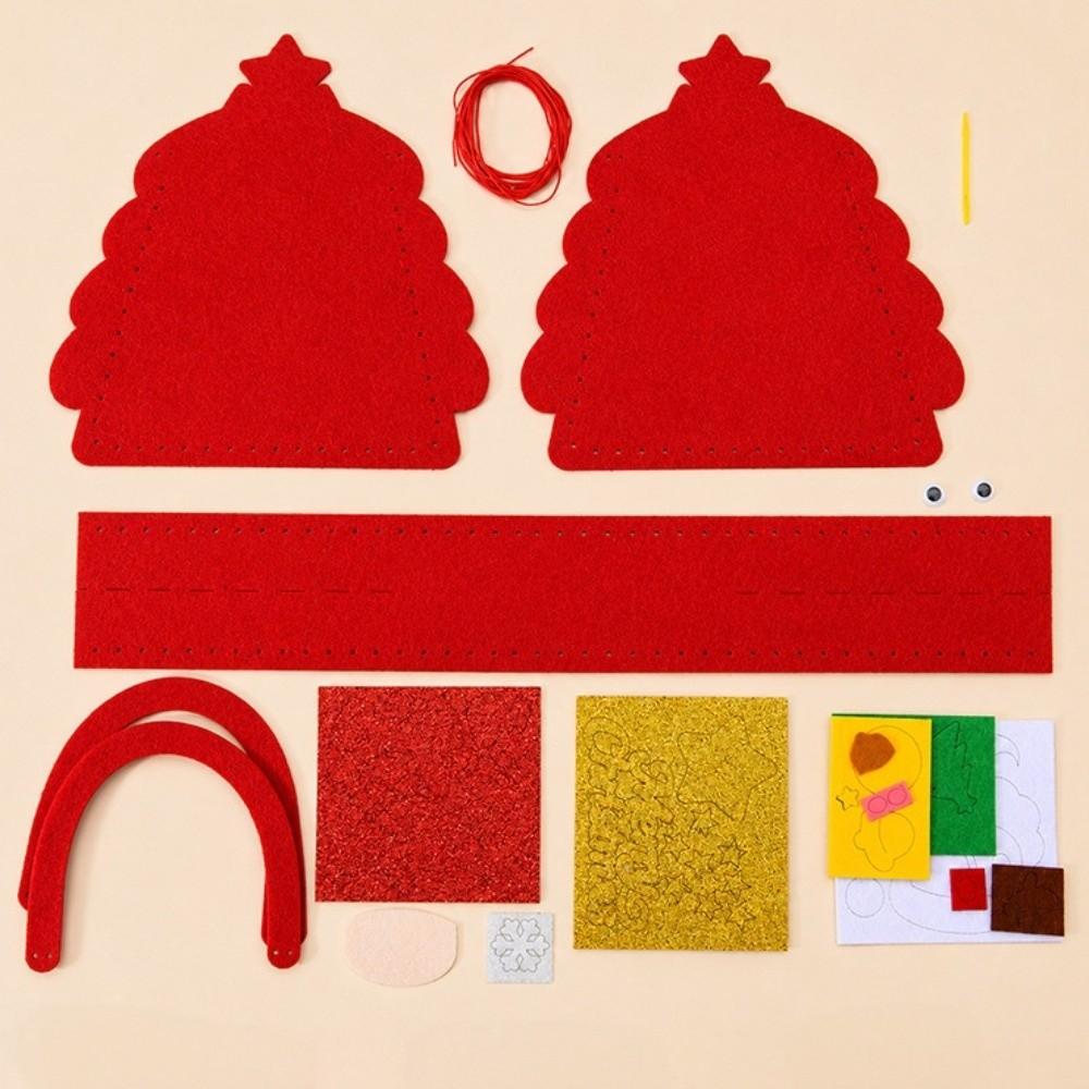 Santa Claus DIY Christmas Bag Non-woven Fabric Handmade Handbag Xmas Candy Bag Christmas Gift